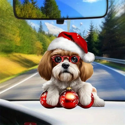 New Dog Acrylic Decorative Pendant Perfect Car Pendant Keychain Accessories Christmas Tree Decoration