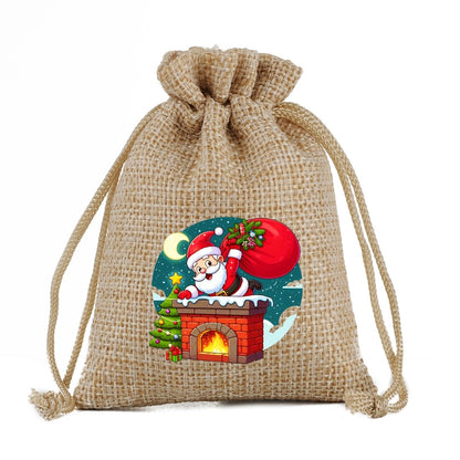 Christmas Nordic Style Cute Modern Style Christmas Tree Snowman Snowflake Imitated Hemp Party Festival Candy Bag