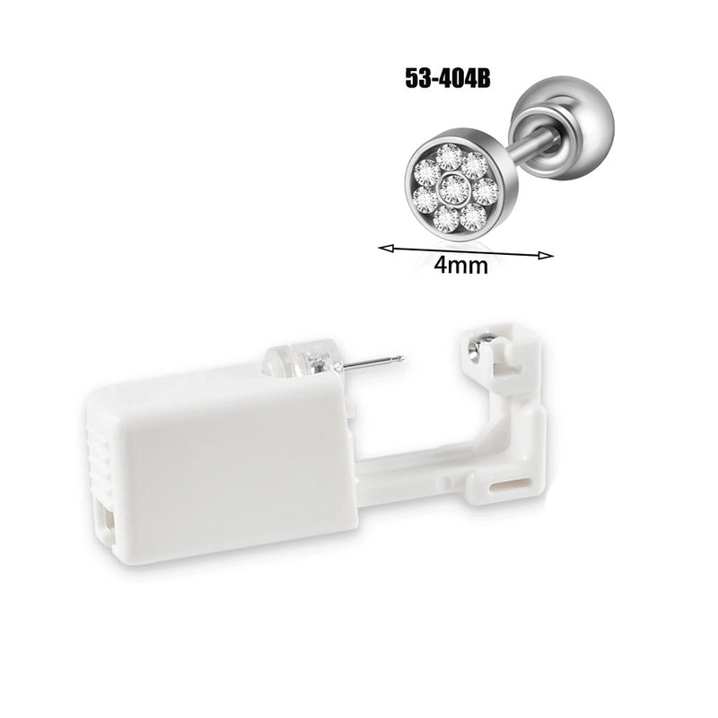 1 Piece Hawaiian Tropical Round Flower Butterfly Inlay 316 Stainless Steel Zircon 24K Gold Plated Cartilage Earrings