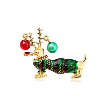Vintage Style Pin Santa Claus Elk Alloy Unisex Brooches