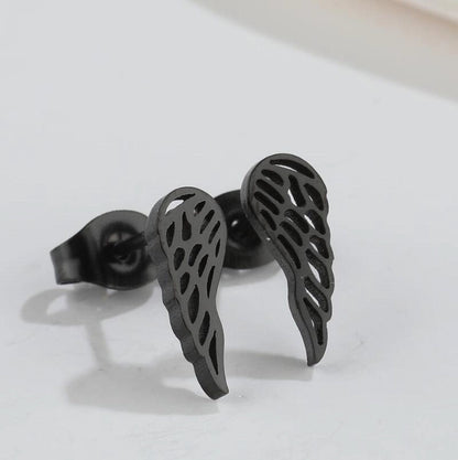 1 Pair Fashion Wings Plating 304 Stainless Steel 18K Gold Plated Ear Studs