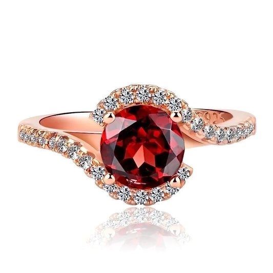 Fashion Classic Copper Plated Rose Gold Micro-set Zircon Ring