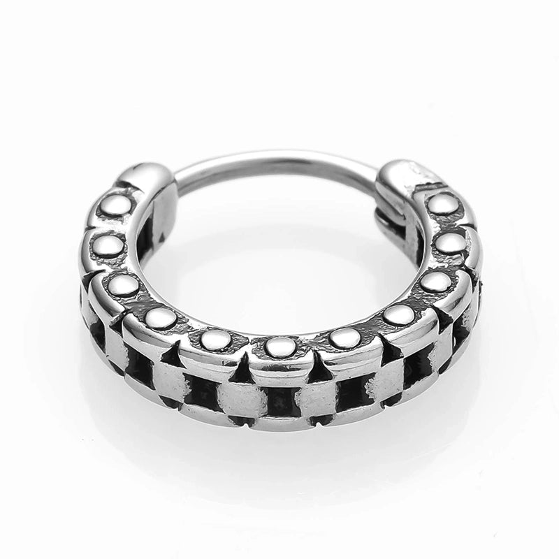 1 Piece Halloween Gothic Minimalist Polka Dots Solid Color Polishing 316 Stainless Steel Hoop Earrings