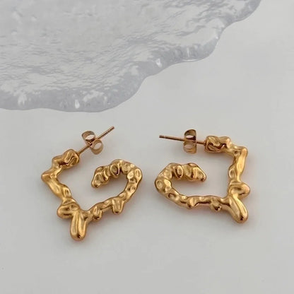 Retro Classic Style Heart Shape Titanium Steel Earrings Necklace