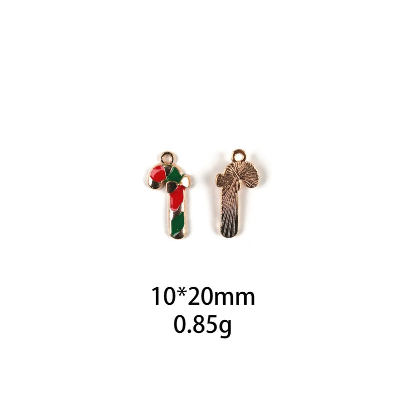 10 PCS/Package Zinc Alloy Christmas Tree Santa Claus Christmas Socks Pendant Jewelry Accessories