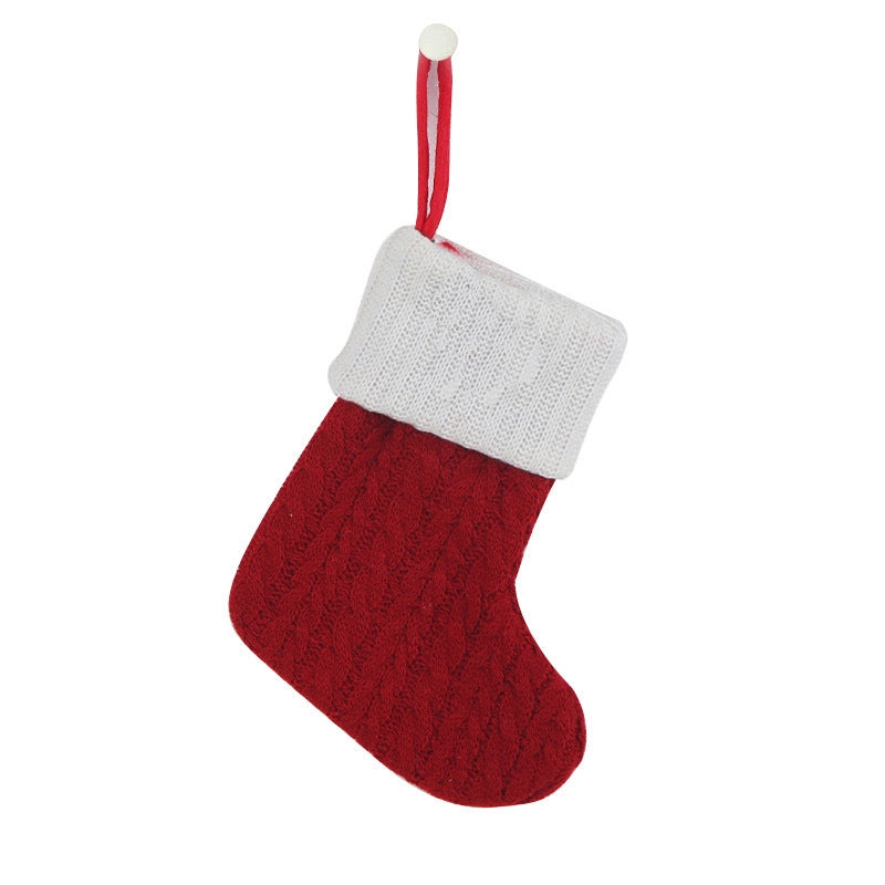 Hot Spot Foreign Trade Exquisite Christmas Socks Wool Knitted Christmas Socks Letter Socks Christmas Pendant Gift Bag