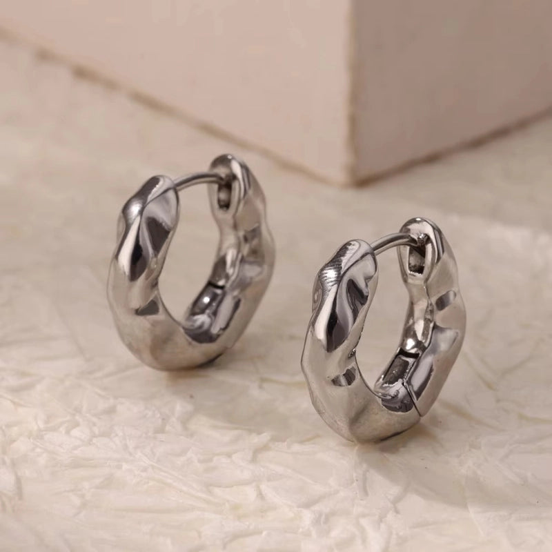 1 Pair Minimalist Geometric Heart Shape 304 Stainless Steel Earrings