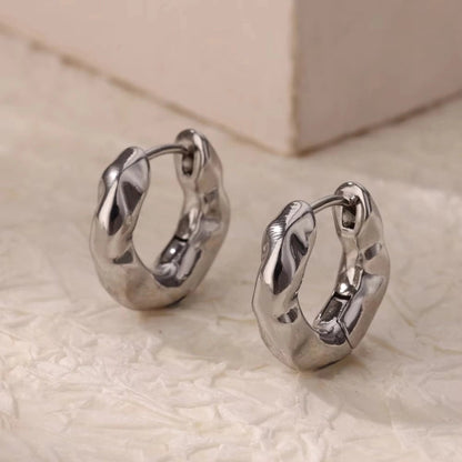 1 Pair Minimalist Geometric Heart Shape 304 Stainless Steel Earrings