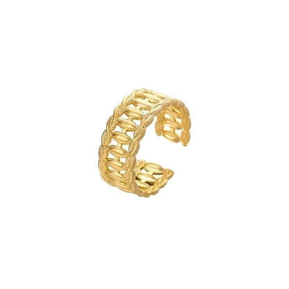 Fashion Geometric 304 Stainless Steel 18K Gold Plated Plating Open Ring