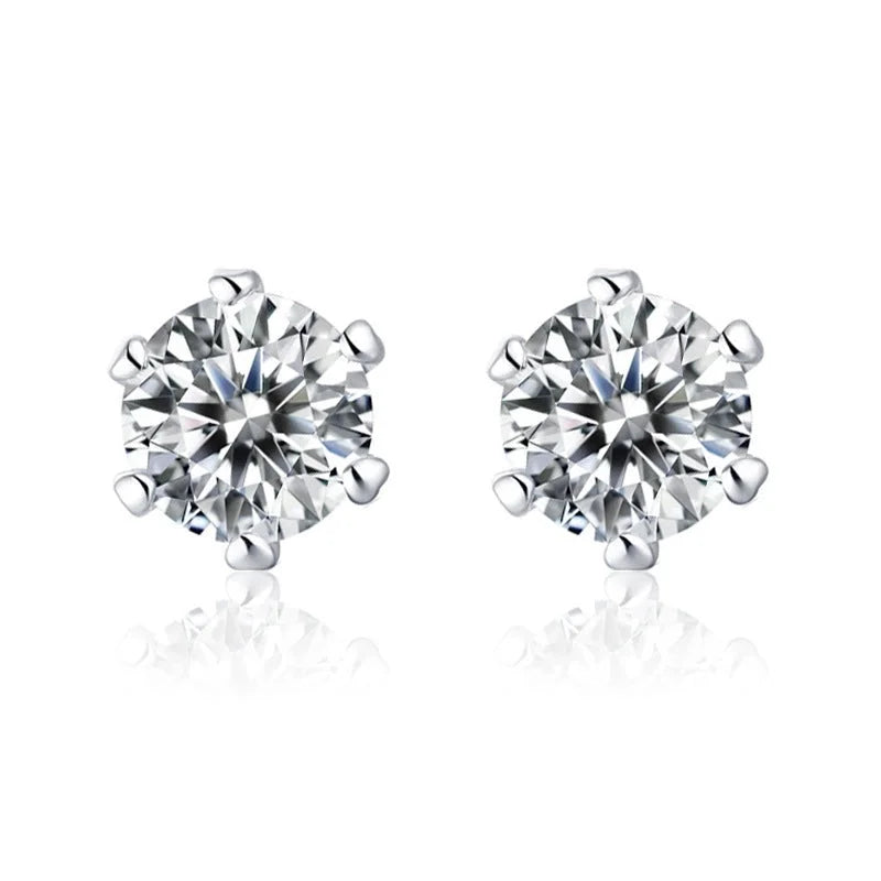 1 Pair Casual Minimalist Geometric Heart Shape Inlay Copper Zircon White Gold Plated Ear Studs