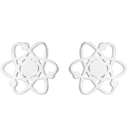 1 Pair Halloween Fashion Smile Face Star Skull Plating Hollow Out Stainless Steel Ear Studs