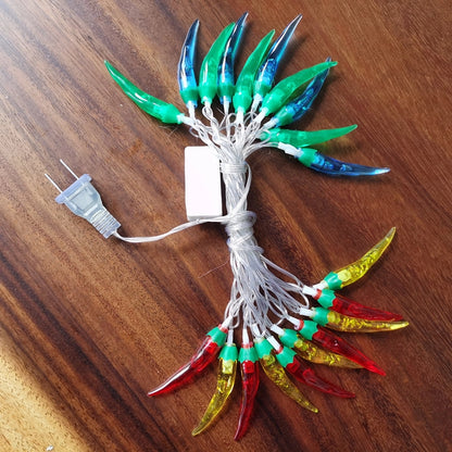 LED Red Pepper Colored Lights String Lights Flashing Lights New Year Christmas Holiday Decorative Atmosphere Lights New Year Home Layout Lighting