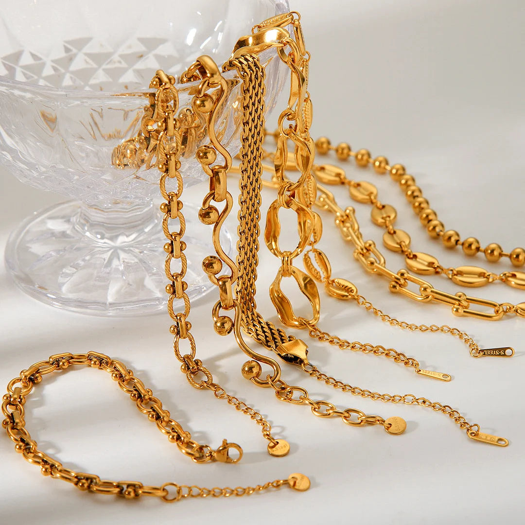 IG Style Women Chain Geometric Stainless Steel Electroplating Bracelets