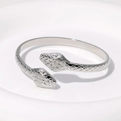 Expressive Snake Stainless Steel Electroplating Bangles