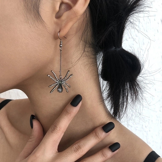 2 Pieces Halloween Long Spider Earrings