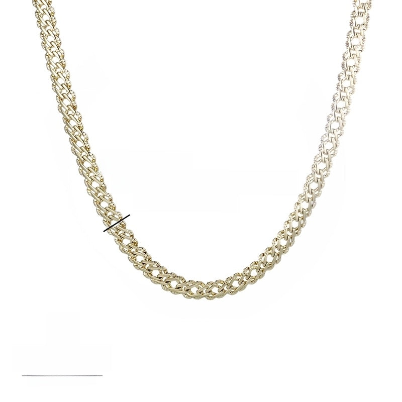 Copper Zinc Alloy Cuban Link Chain Curb Chain 18K Gold Plated Plating Geometric Necklace