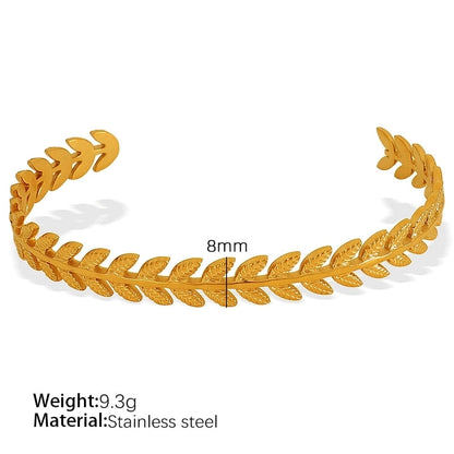 Titanium Steel 18K Gold Plated IG Style Cool Style Plating Circle Waves Bangle