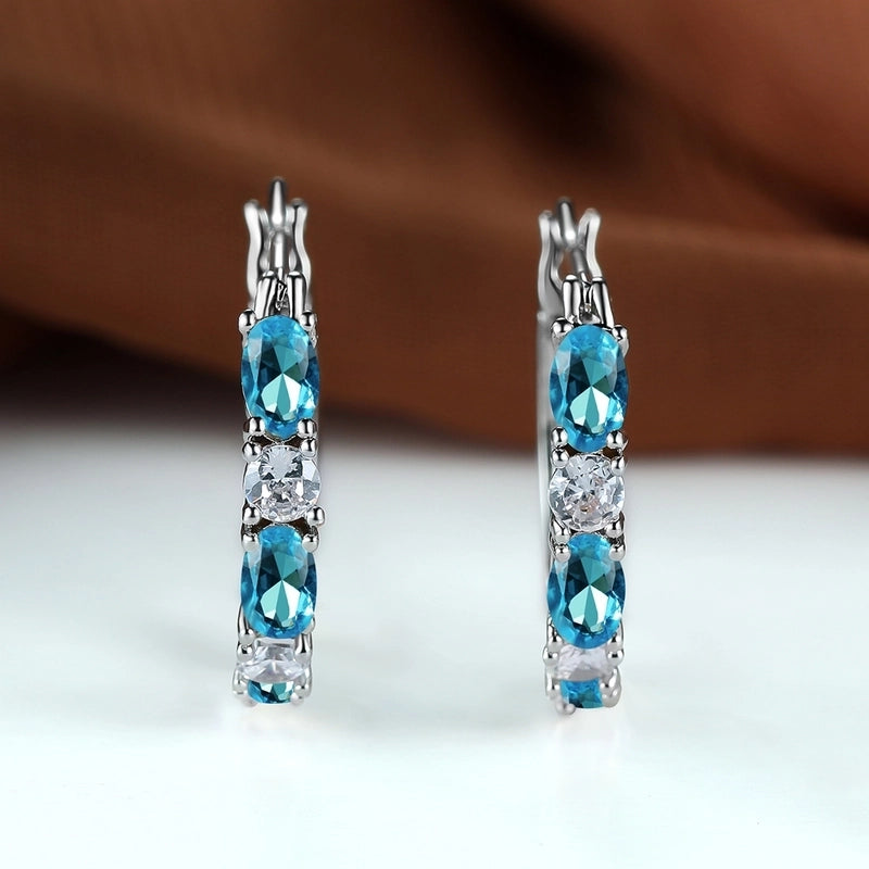 1 Pair Fashion Geometric Copper Inlay Zircon Earrings