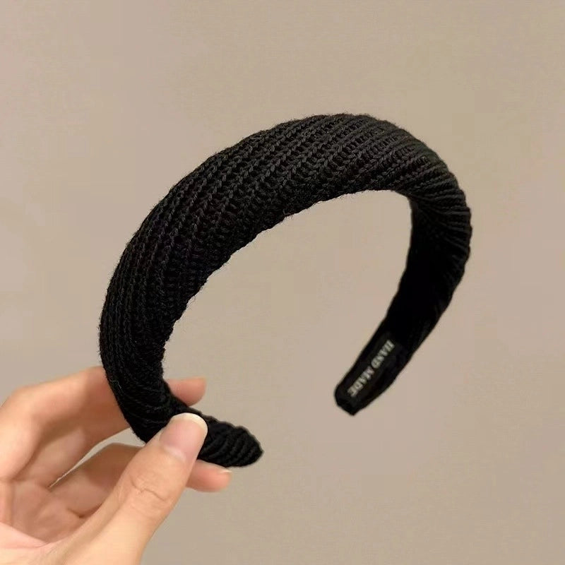 Women's Casual Preppy Style Rhombus Sponge Rib-Knit Hair Band