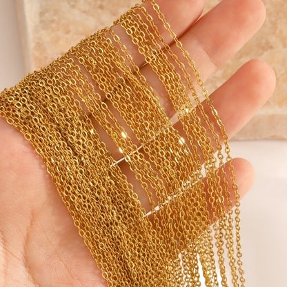 Minimalist Chain 304 Stainless Steel 18K Gold Plated Plating Necklace