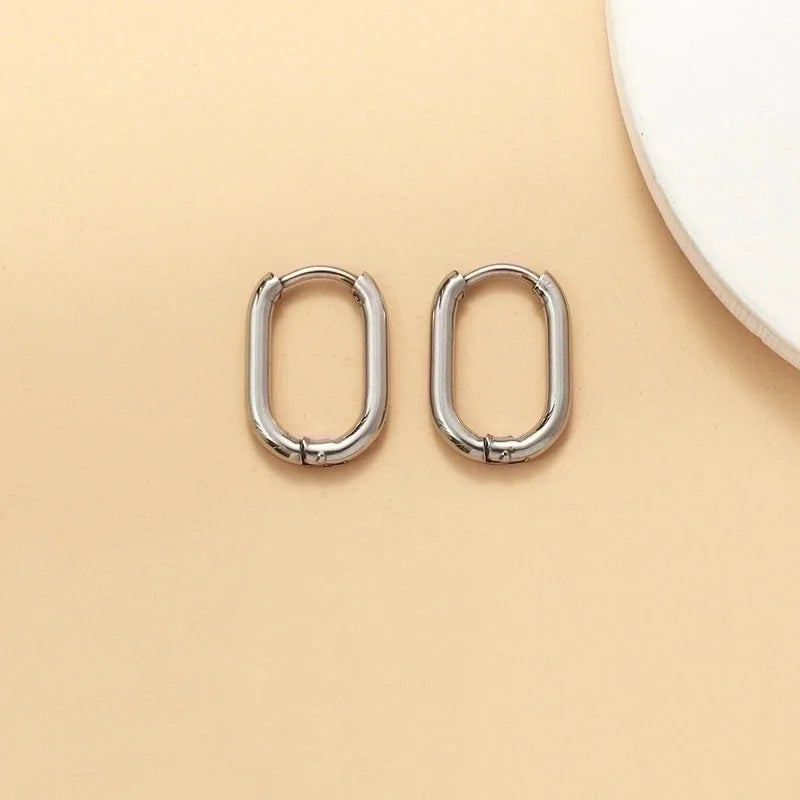 Minimalist Geometric Stainless Steel Earrings 1 Pair