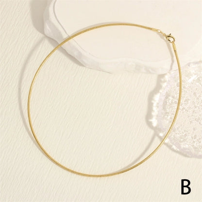 Minimalist Solid Color Copper Plating 18k Gold Plated Choker
