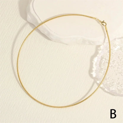 Minimalist Solid Color Copper Plating 18k Gold Plated Choker