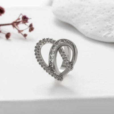 1 Piece Ear Cartilage Rings & Studs Cute Cool Style Geometric Heart Shape Copper Plating Inlay Zircon