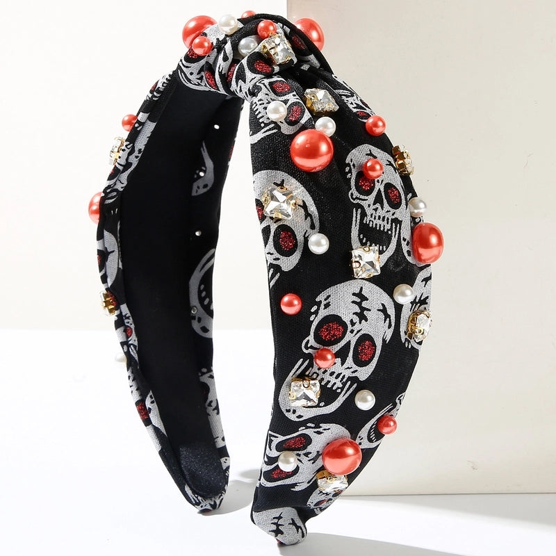 Women's Hip-Hop Funny Halloween Pattern Spider Web Alloy Diamond Hair Band