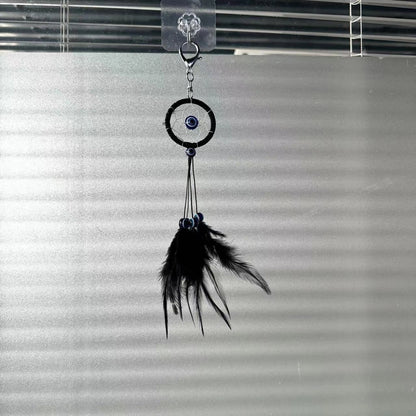 Decorative Dream Catcher Pendant Keychain Evil Eyes Dream Catcher Pendant Keychain Pendant Feather Hand Woven