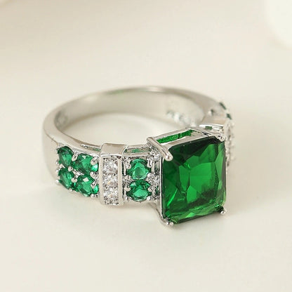 Fashion Geometric Copper Plating Zircon Rings 1 Piece