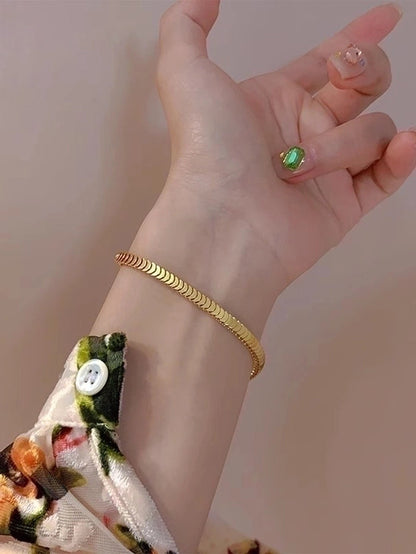 Glam Vacation Solid Color 304 Stainless Steel Snake Chain Bracelets In Bulk