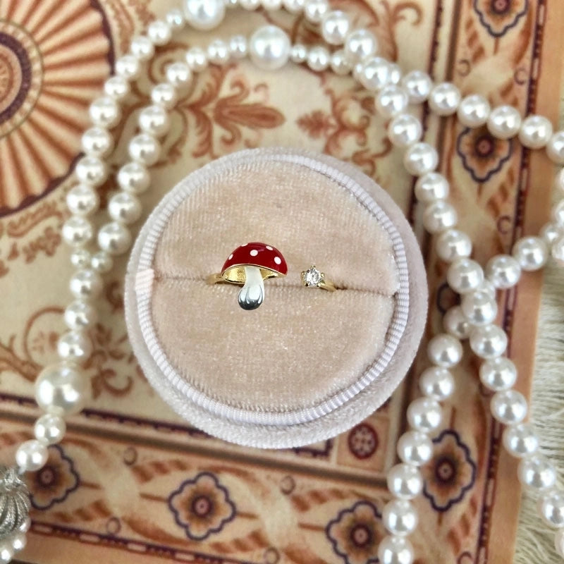 Copper Inlay Flower Pearl Rings