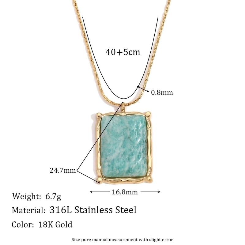 304 Stainless Steel 18K Gold Plated Basic Minimalist Classic Style Plating Square Pendant Necklace