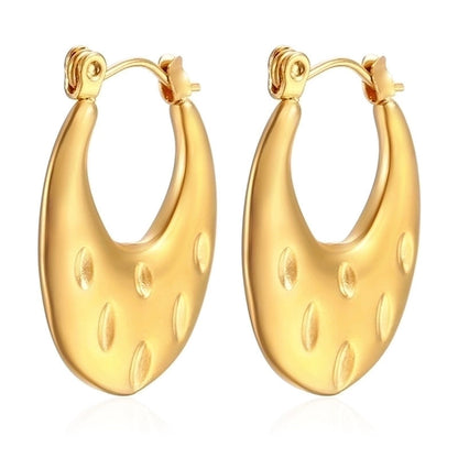 1 Pair Minimalist Classic Style Solid Color Plating 201 Stainless Steel 18K Gold Plated Earrings