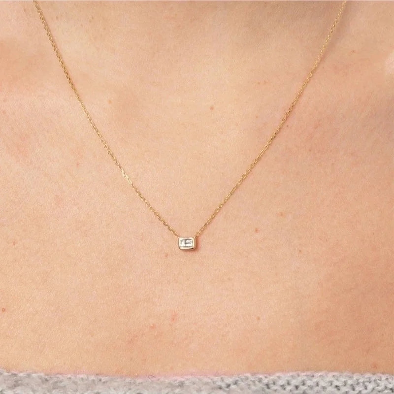 Minimalist Heart Shape Glass Copper 18K Gold Plated Plating Necklace