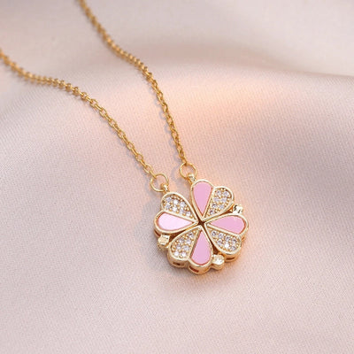 Minimalist Heart Shape Titanium Steel Inlay Rhinestones Women\'s Pendant Necklace