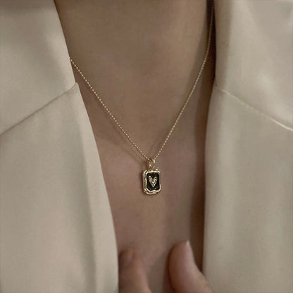 Minimalist Heart Shape Copper Plating Pendant Necklace