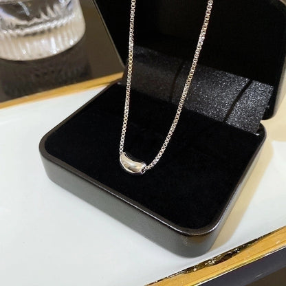 Minimalist Heart Shape Flower Bow Knot Titanium Steel Copper Plating Inlay Artificial Gemstones Pendant Necklace