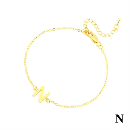 Minimalist Letter Copper Plating 18k Gold Plated Bracelets