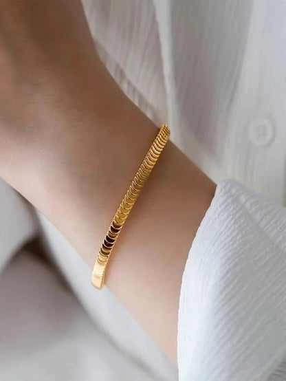 Glam Vacation Solid Color 304 Stainless Steel Snake Chain Bracelets In Bulk