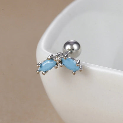 1 Piece Ear Cartilage Rings & Studs IG Style Ice Cream Heart Shape Candy 304 Stainless Steel Inlay Zircon 18K Gold Plated Ear Cartilage Rings & Studs