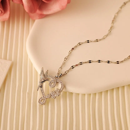 Copper 18K Gold Plated Minimalist Classic Style Plating Inlay Heart Shape Zircon Pendant Necklace