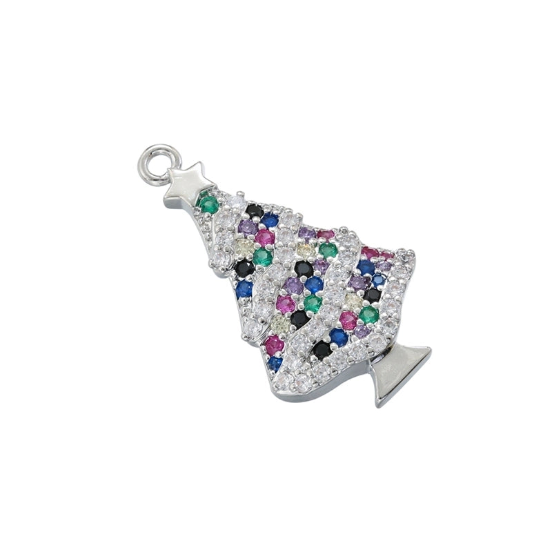 1 Piece 12*19.5mm 13*23.5mm 14*23mm Hole 1~1.9mm Copper Artificial Pearls Zircon 18K Gold Plated Christmas Tree Santa Claus Christmas Socks Pendant Jewelry Accessories