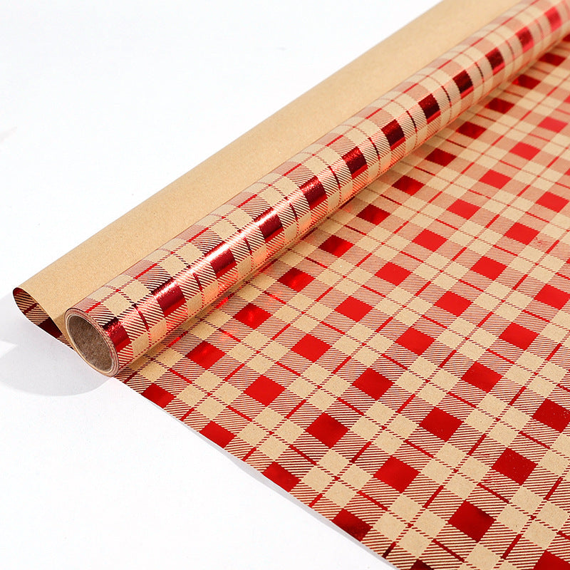 Kraft Paper Red Hot Stamping Christmas Gift Wrapping Paper Book Wrapping Paper