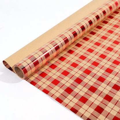 Kraft Paper Red Hot Stamping Christmas Gift Wrapping Paper Book Wrapping Paper