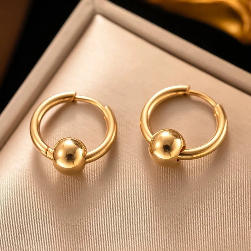 1 Pair Elegant Sweet Streetwear Geometric Plating Titanium Steel Earrings