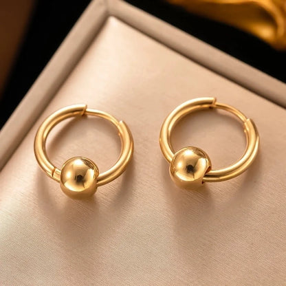 1 Pair Elegant Sweet Streetwear Geometric Plating Titanium Steel Earrings