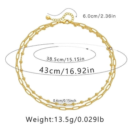 Ig Style Minimalist Solid Color Copper Plating Chain 18k Gold Plated Necklace