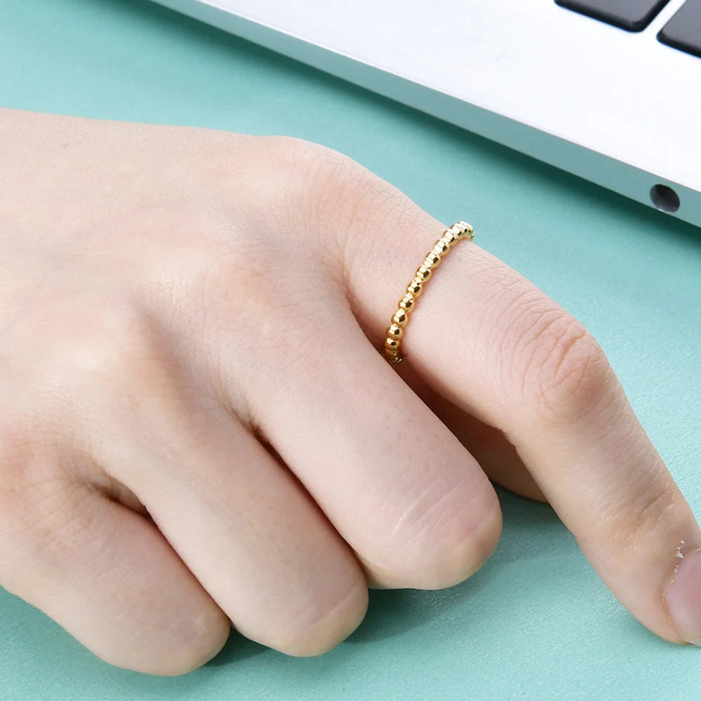 IG Style Geometric Titanium Steel Electroplating Rings